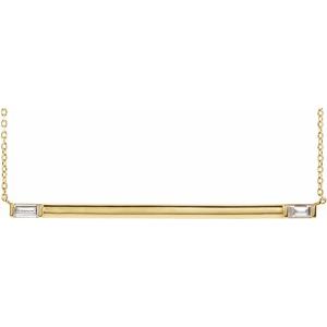 Ladies Natural Diamond Bar Necklace (Si2-Si3, Ghi) — 14K Yellow Gold