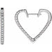 Ladies Natural Diamond Heart Earrings — Sterling Silver