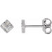 Ladies Natural Diamond Geometric Earrings — Sterling Silver
