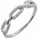 Ladies Natural Diamond Chain Link Ring (I1, H+) — Sterling Silver