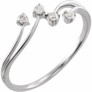 Ladies Natural Diamond Bypass Ring (I1, H+) — Sterling Silver