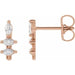 Ladies Natural Diamond Bar Earrings — 14K Rose Gold