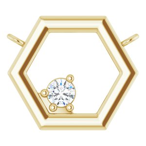 Ladies Natural Diamond Honeycomb Necklace Center (I1, G-H) — 14K Yellow Gold