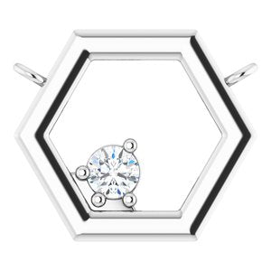 Ladies Natural Diamond Honeycomb Necklace Center (I1, G-H) — Platinum