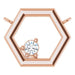 Ladies Natural Diamond Honeycomb Necklace Center (I1, G-H) — 14K Rose Gold