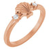 Ladies Natural Diamond Seashell Ring (I1, G-H) — 14K Rose Gold