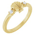 Ladies Natural Diamond Seashell Ring (I1, G-H) — 14K Yellow Gold