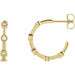 Ladies Natural Diamond Bezel-Set Hoop Earrings — 14K Yellow Gold