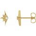 Ladies Natural Diamond Starburst Earrings — 14K Yellow Gold