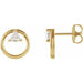 Ladies Natural Diamond Geometric Earrings — 14K Yellow Gold