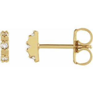 Ladies Natural Diamond Earrings — 14K Yellow Gold