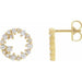 Ladies Natural Diamond Circle Earrings — 14K Yellow Gold