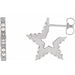 Ladies Natural Diamond Star Hoop Earrings (I1, G-H) — 14K White Gold