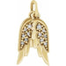 Ladies Natural Diamond Angel Wings Pendant — 14K Yellow Gold