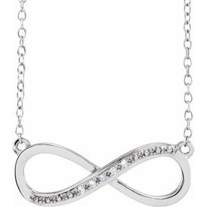 Ladies Natural Diamond Necklace (I1, H+) — 14K White Gold