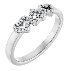 Ladies Natural Diamond Heart Ring (SI2-SI3, G-H) — Platinum