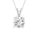LADIES SOLITAIRE PENDANT WITH CHAIN 0.75CT ROUND DIAMOND 14K WHITE GOLD