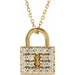 Ladies Natural Diamond Lock Necklace (I1, G-H) — 14K Yellow Gold