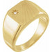 Ladies Natural Diamond Signet Ring — 14K Yellow Gold