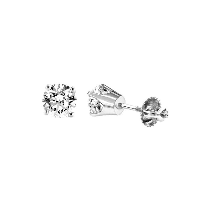 14K White Gold Round Diamond Stud Earrings 0.50CT Elegant Women�S Diamond Jewelry