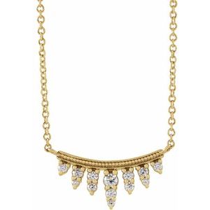 Ladies Natural Diamond Bar Necklace (I1, G-H) — 14K Yellow Gold
