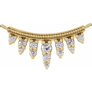 Ladies Natural Diamond Bar Necklace Center (I1, G-H) — 14K Yellow Gold