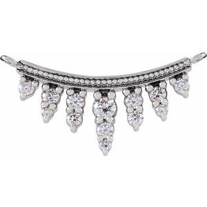 Ladies Natural Diamond Bar Necklace Center (I1, G-H) — Platinum