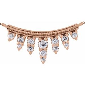 Ladies Natural Diamond Bar Necklace Center (I1, G-H) — 14K Rose Gold