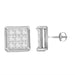 Elegant Yuva Round Diamond Cluster Fashion Earrings In Sterling Silver White 0.05CT