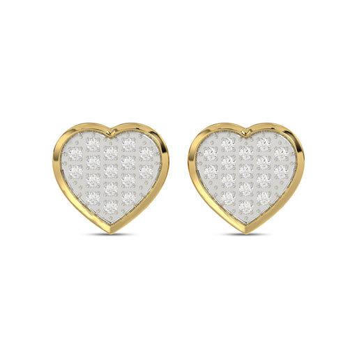 MEN'S HEART YUVA EARRING 0.10CT ROUND DIAMOND 10K YELLOW GOLD