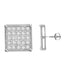 0.15Ct Round Diamond Square Cluster Yuva Earrings Sterling Silver Stylish Men�S Fashion Fashion Earrings