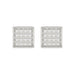 Sterling Silver White 0.10CT Round Diamond Yuva Square Cluster Earrings Women’S Fine Jewelry