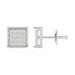 Sterling Silver White 0.10CT Round Diamond Yuva Square Cluster Earrings Women’S Fine Jewelry
