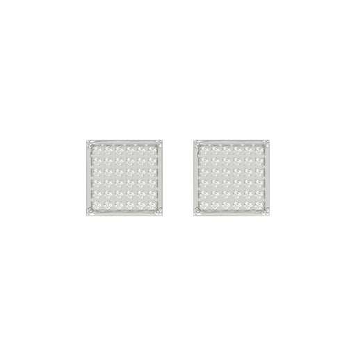 Sterling Silver White 0.25CT Round Diamond Yuva Square Cluster Earrings Women�S Fine Jewelry
