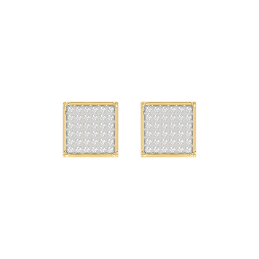 10K Yellow Gold 0.25Ct Round Diamond 4 Prong Yuva Earrings Elegant Fashion Earrings Jewelry