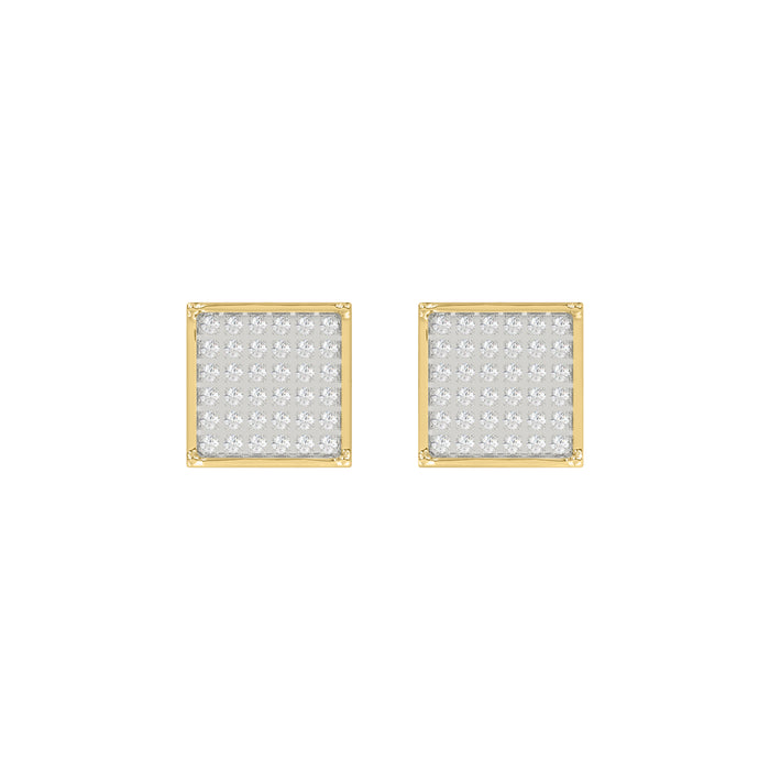 10K Yellow Gold 0.25Ct Round Diamond 4 Prong Yuva Earrings Elegant Fashion Earrings Jewelry