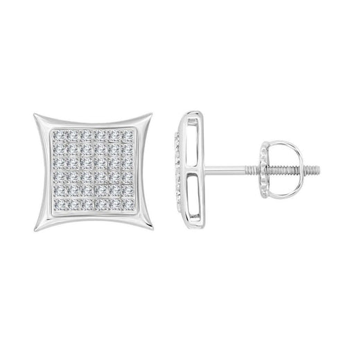 Sterling Silver 0.25Ct Round Diamond Kite Design Cluster Earrings Elegant Yuva Fashion Earrings