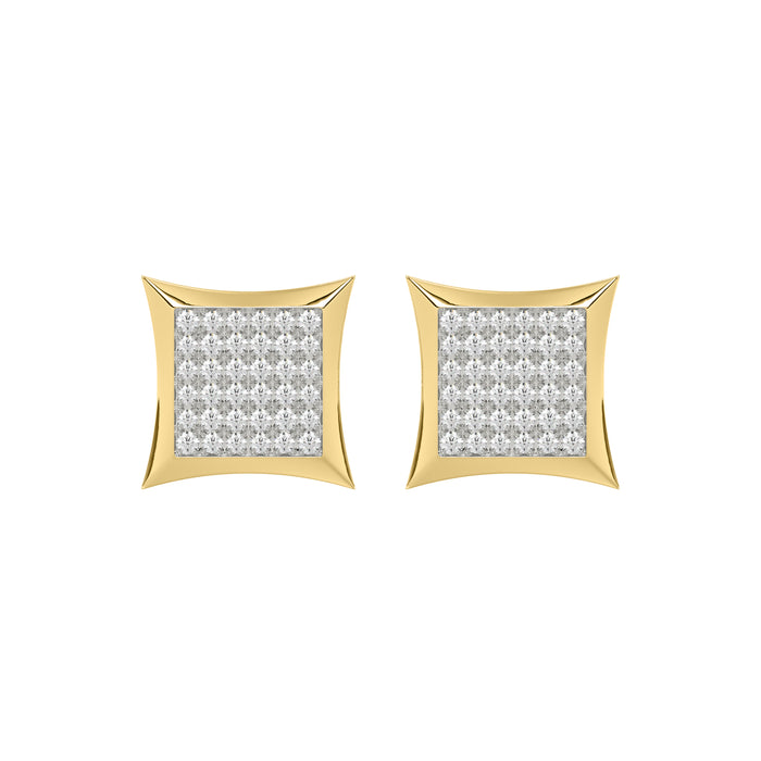Yellow Gold 0.25Ct Round Diamond Kite Design Cluster Earrings Elegant Yuva Fashion Earrings
