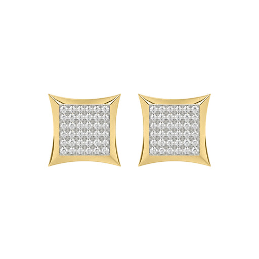 Yellow Gold 0.25Ct Round Diamond Kite Design Cluster Earrings Elegant Yuva Fashion Earrings
