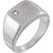 Ladies Natural Diamond Signet Ring — Platinum