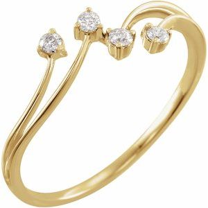 Ladies Natural Diamond Bypass Ring (I1, H+) — 14K Yellow Gold