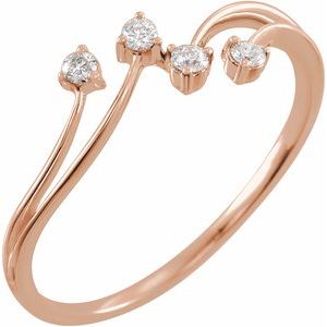 Ladies Natural Diamond Bypass Ring (I1, H+) — 14K Rose Gold