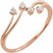 Ladies Natural Diamond Bypass Ring (I1, H+) — 14K Rose Gold