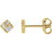 Ladies Natural Diamond Geometric Earrings — 14K Yellow Gold