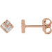 Ladies Natural Diamond Geometric Earrings — 14K Rose Gold