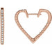 Ladies Natural Diamond Heart Earrings — 14K Rose Gold