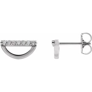 Ladies Natural Diamond Geometric Earrings — Platinum
