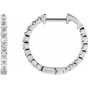 Lab-Grown Diamond Inside-Outside Hoop Earrings - Style 653631