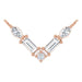 Ladies Natural Diamond V Necklace Center (Si2-Si3, Ghi) — 14K Rose Gold