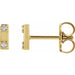 Ladies Natural Diamond Two-Stone Bar Earrings — 14K Yellow Gold